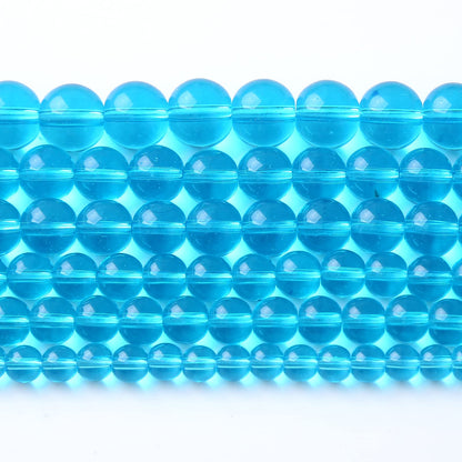 8MM 46PCS Light Blue Glass Spacer Loose Beads for Jewelry Making DIY Bracelet Necklace
