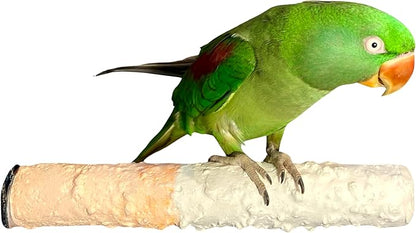 Polly's Edible Cuttlebone Calcium Bird Cage Perch for Budgies, Parakeets, Amazons, Blue & Golds, Macaws and Cockatoos.… (Orange, Large)