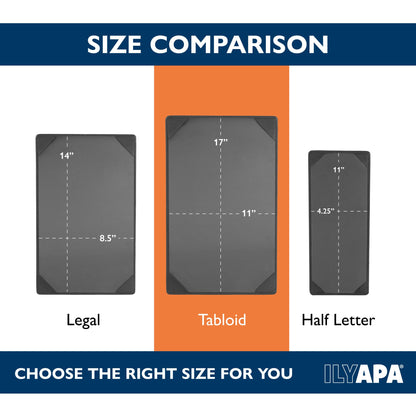 Ilyapa 10 Pack Restaurant Menu Covers 11 x 17 - Vinyl Leather Menu Holder, Single Sided Book with Corner Sleeves for Display of Wedding Menus, Weekly Kitchen Specials & Bar Drinks for Table Top