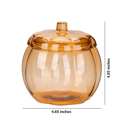 HANZE Large Pumpkin Container, Pumpkin Shaped Candy Toy Jar, Back To School, Teacher Appreciation Gift, Party Ornaments, Halloween, Thanksgiving，Christmas Decor Box - Clear + Orange