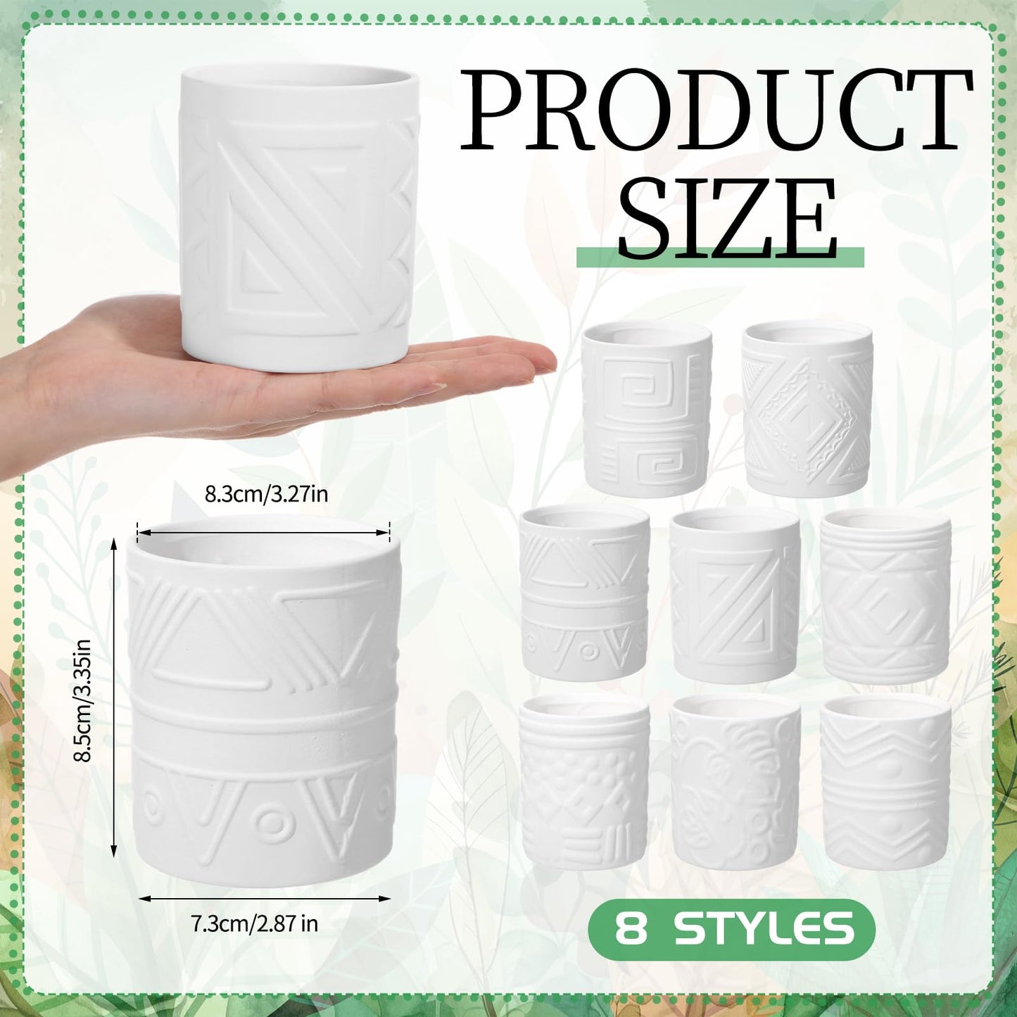 Zubebe 16 Pcs Paint Your Own Ceramic Pot Bulk Ready to Paint Ceramics Plant Pot DIY Mini Ceramic Succulent Pots in Bohemian Unfinished Pottery Mini Flower Planters Pots Painting Craft Supplies