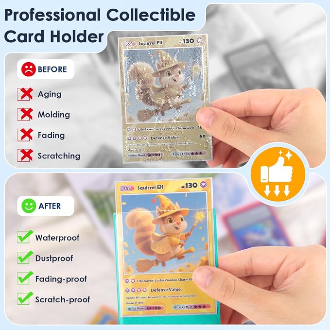 500 Pcs Card Sleeves for Trading Card, Matte Card Sleeves Deck Card Protectors Compatible with Baseball Cards, Sports Cards, Game Cards (Mint)