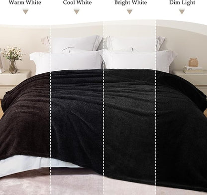Exclusivo Mezcla Fleece Twin Size Bed Blanket, Ultra Soft, Lightweight and Fuzzy Black Blanket for Women, Home Decor, 60x80 Inches