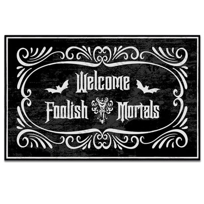 Shelinh Welcome Foolish Mortals Custom Doormats Funny Front Door Mat Cute Welcome Mat Non Slip Indoor18x30 Inch