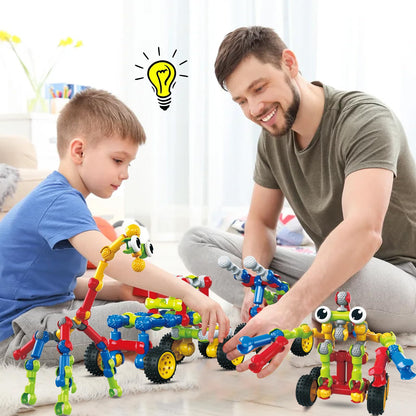 Huaker Building Toys,109 Piece STEM Toys for Kids Ages 3 4 5 6 7 8 9 10 11 12 Years Old Boys and Girls Christmas Birthday Gifts Children Building Blocks Creative and Educational Kids Toys Projects