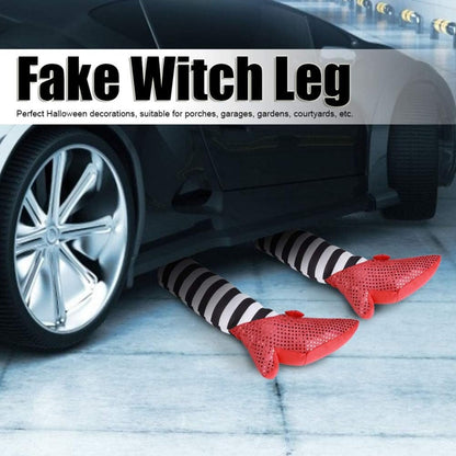 Wicked Witch Legs Prop – Halloween Decoration with Red Shoes, Fake Legs for Haunted House, Indoor & Outdoor Party Decor