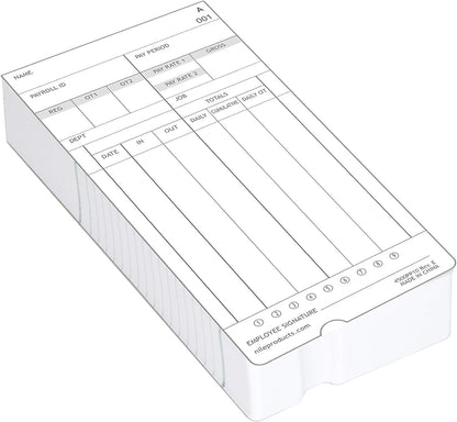 Nile Products - Authorized Time Cards for Nile Products 4500PP Compatible [ 4500PP10 ] Electronic Time Clock, Double Sided Time Sheets (3.37 x 7.37 Inches) - 100 Time Cards Per Package