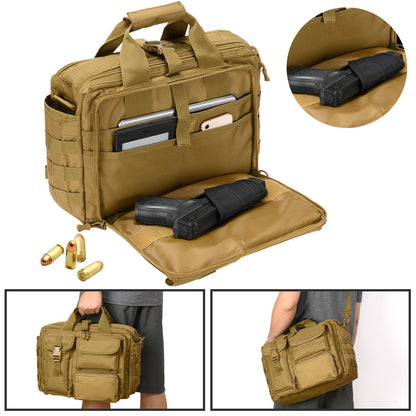 Stypos Tactical Messenger Bag, 15.6/17.3 Inch Tactical Briefcase for Man Military Laptop Bag Messenger Shoulder Bag (Khaki)