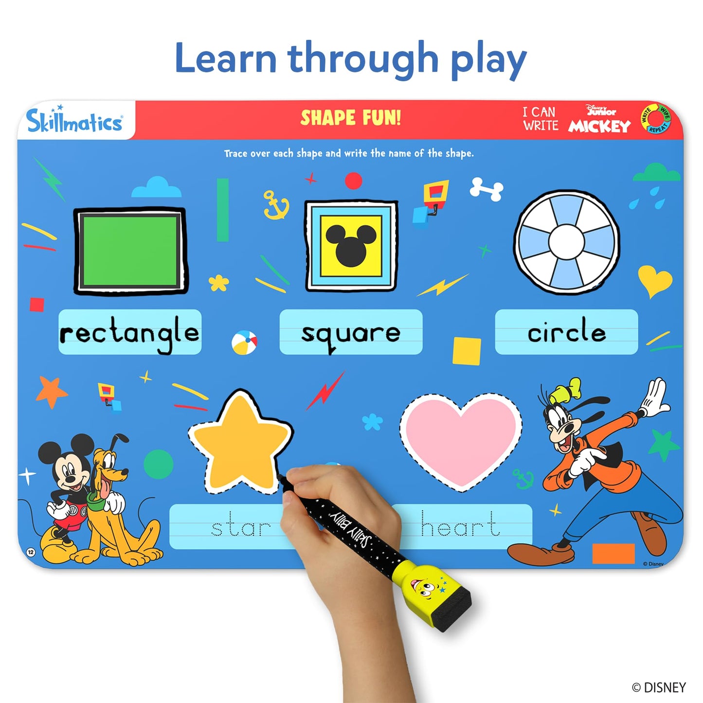 Skillmatics I Can Write Disney Junior Mickey Mouse - Reusable Preschool Learning Activities, Educational Toy and Game, Back to School Supplies, Gifts for Students, Kids, Toddlers Ages 3, 4, 5, 6