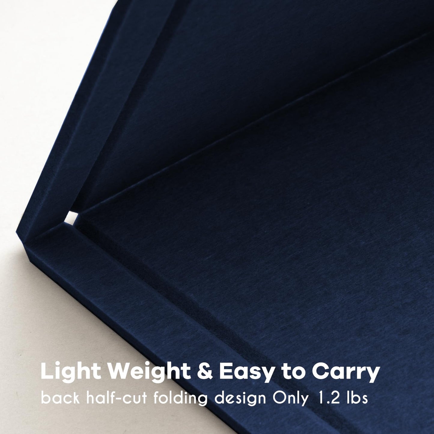 Lightomorrow Bulletin Board, 35 x 17 1/2 inches Felt Board - Decorative Pin Board, Cork Board Alternative for Wall, Foldable Self-Adhesive Vision Board Prayer Board with 20 Pushpins Dark Blue