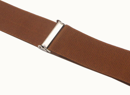 Cedrainy Adjustable Elastic Suspenders for Men's and Women's with X Back Suspenders for Casual & Formal (Camel)