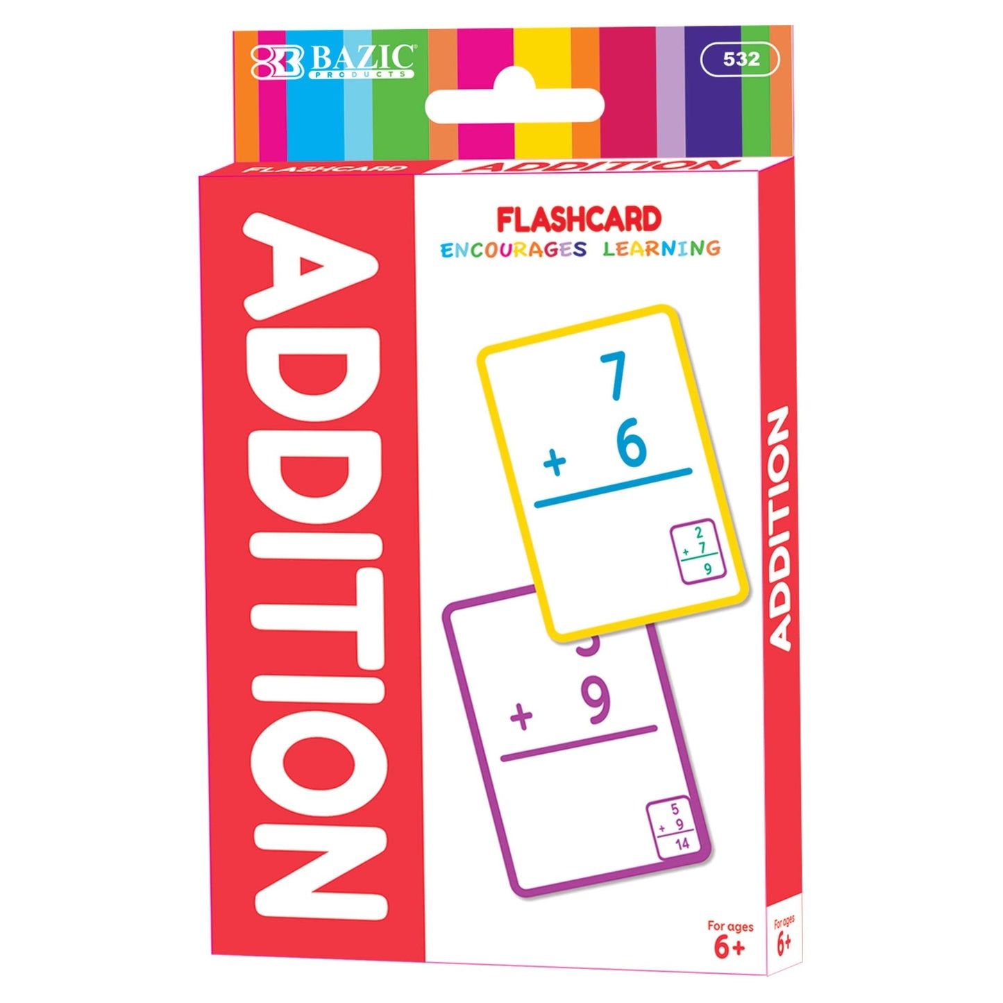 BAZIC Addition Flash Card, 36 Per Pack (532-36P)