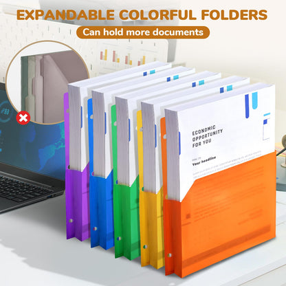 JoyCat 3 Ring Binder Clipboard with Storage,12.4"x10.2"Magnetic Clipboard Folder with 5 Expandable Folders,Refillable Lined Notepad (11" x 8.5"),Ideal for School Office Nursing(Khaki)