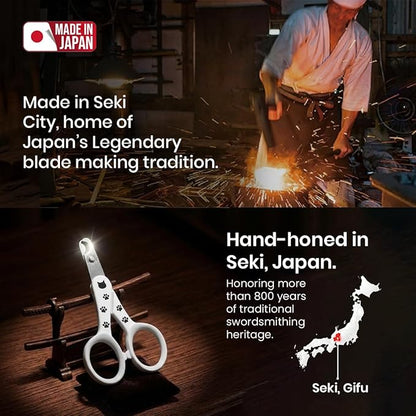 Necoichi Purrcision Feline Nail Clipper | Lever Principle Cat Nail Clipper | Butter-Smooth Cuts | Made in Japan, Seki Swordsmith Craftsman | Stainless Steel Cat Claw Trimmer for Indoor Cats (White)