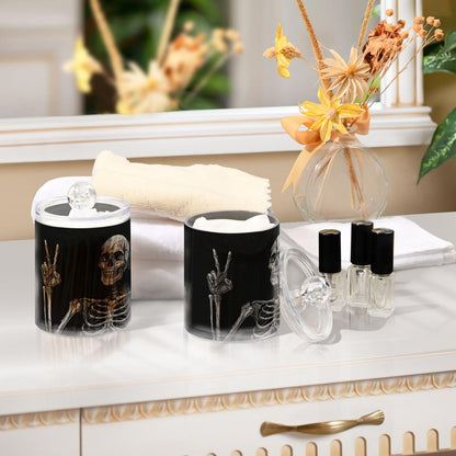 Zhirexin Halloween Skull 2PC Airtight Transparent Plastic Storage Jar Food Storage Container Plastic for Food Herbs Tea etc with Storage Lid easy to use and clean With lid Easy To Use