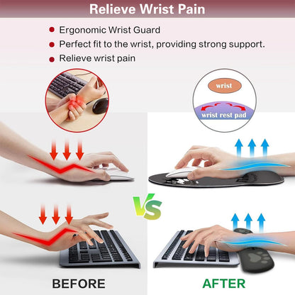 AQQA Funny Keyboard Mouse Pad Set,XXL Mouse Mat+Keyboard Wrist Rest Support, Cat Ergonomic Mouse Pad with Wrist Rest, 4 Pcs Cute Office Desk Accessories,35.4×15.7 in