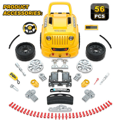 SpringFlower Toys Gifts for 3 4 5 6 7 8 Years Old Boys, Large Truck Engine, Mechanic Repair Set for Kids, Big Truck Builder Kit, Take Apart Motor Vehicle Play Car Service Station, for Kids