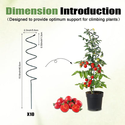 Wshxjzyay 10 Pack Tomato Twist Stake, Spiral Tomato Stakes for Indoor Outdoor, Spiral Garden Stakes for Climbing Plants, Tomatoes, Roses & Garden Vines