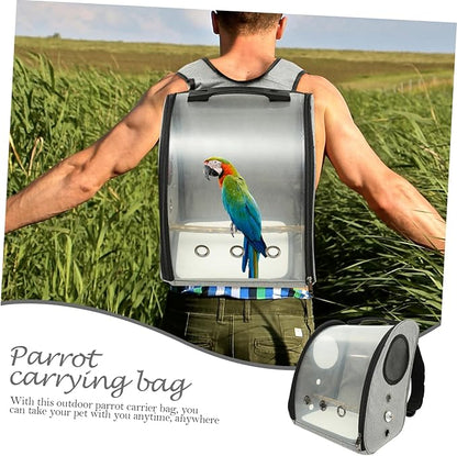 Milisten Parrot Carrier Backpack Breathable Design and Standing Perch for Outdoor Travel Portable Bird for Hiking Camping and Daily Walks