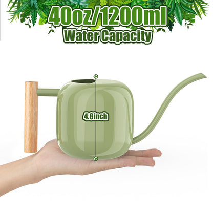 Green Moon Watering Can Indoor Plants 1.2L/41oz Sage Green Water Can Indoor Metal Small Water Can Pot with Long Spout for House Bonsai Plants Garden Flower Decorative