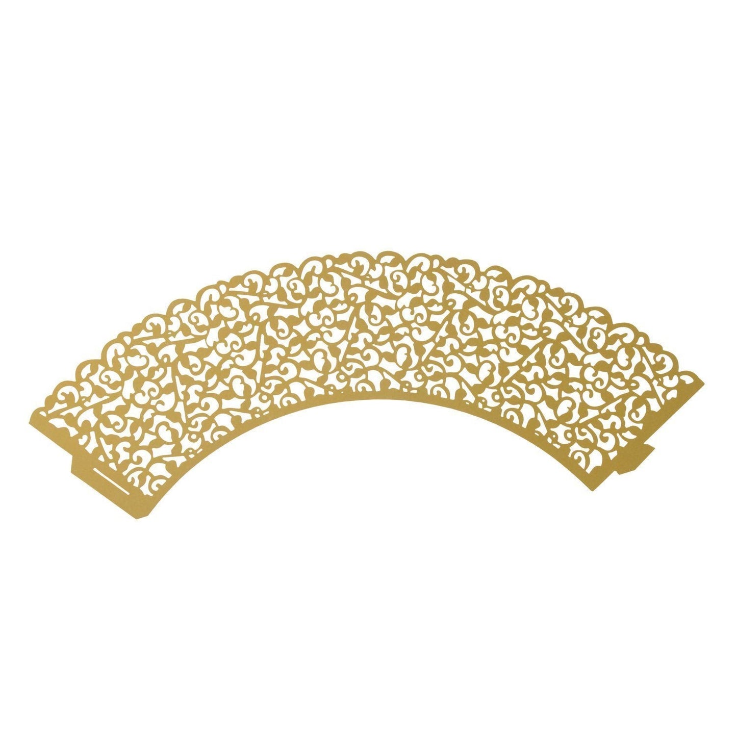 Filigree Artistic Hollow Out Bake Cake Paper Cups Little Vine Lace Laser Cut Liner Cupcake Wrappers Baking Cup Muffin Holder Case for Wedding/Birthday/Afternoon Tea Party Decoration (50, Gold)