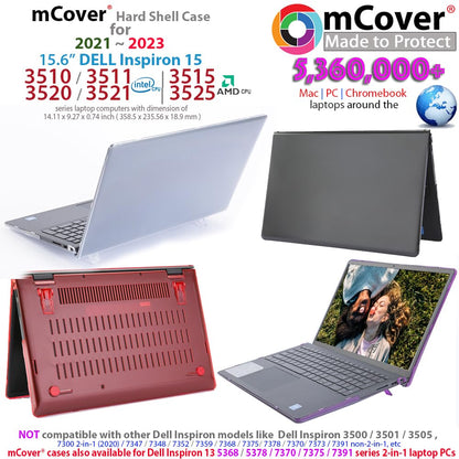 mCover Case Compatible ONLY for 2021-2023 15.6" Dell Inspiron 15 3510 3511 3515 3520 3521 3525 Series Laptop Computer (NOT Fitting Other Dell Models) - Aqua