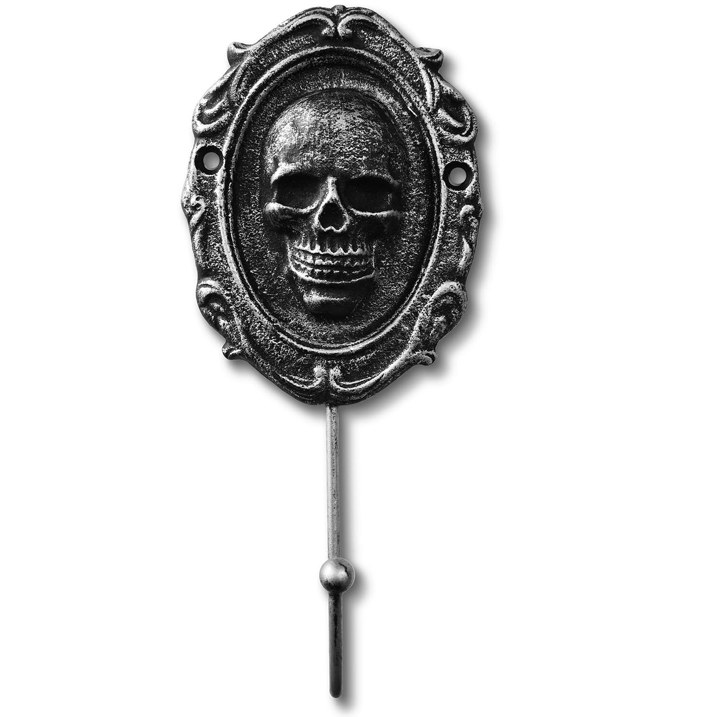 IRISVITA Gothic Skull Hook for Wall, Rustic Gothic Wall Hanger for Keys, Halloween Decor, Goth Key Holder for Dark Academia Bedroom or Living Room