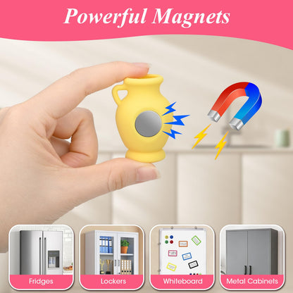 Mini Vase Magnets for Fridge,Silicone Tiny Magnetic Glow Plant Pot,Glow Bud Vase for Real Fake Flower,Gift for Mom from Daughter Son for Mother Day Birthday for Kitchen Office Locker Whiteboard Decor
