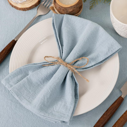 Socomi Cloth Napkins Grey Blue Fall Thanksgiving Washable Reusable Bulk Linen Cotton Napkins Set of 6 17"x17" for Wedding Party Bridal Baby Shower Birthday Dining Table Decorations