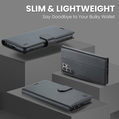 FLIPALM Wallet Case for Samsung Galaxy S24 Ultra, RFID Blocking Credit Card Holder, PU Leather Folio Flip Kickstand Protective Shockproof Cover for S24 Ultra (Black, for S24 Ultra - 6.8")