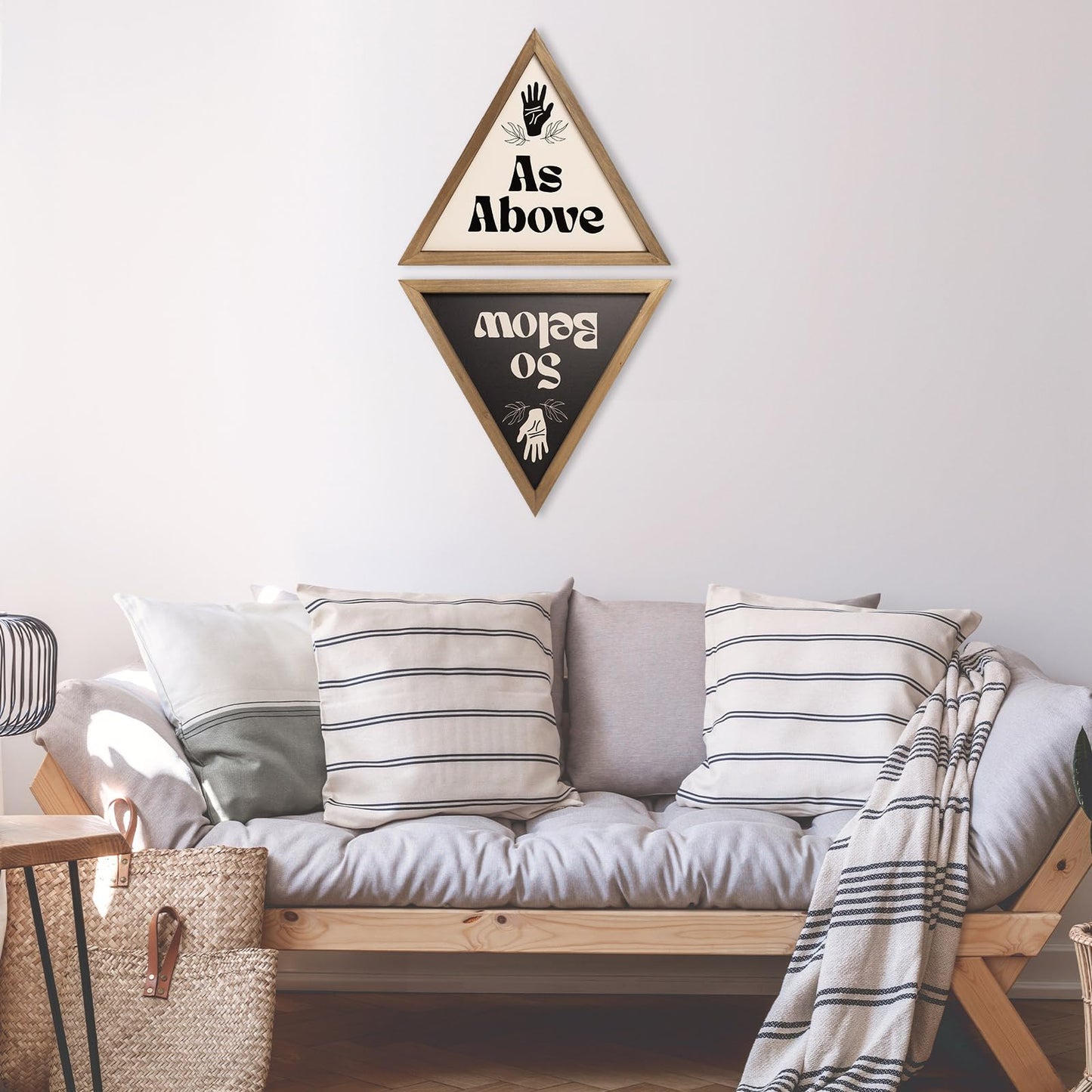 flangairy As Above So Below Wall Decor, Wooden Mystical Witchy Wall Art, Witch Bathroom Bedroom Room Home Decorations