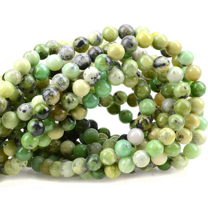 80Pcs Natural Crystal Beads Stone Gemstone Round Loose Energy Healing Beads with Free Crystal Stretch Cord for Jewelry Making (Australian Chrysoprase, 10mm)