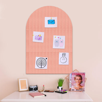 Yunihome Large Cork Board for Wall & Office Decor, 36" x 24" Arched Felt Bulletin Board Pin Board Vision Board with 30 Pins – 6 Customizable Wall Tiles for Office Home Bedroom, Photo & Picture Display