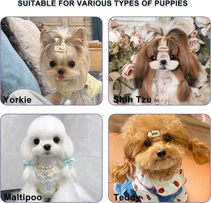 Cat-Ear Design Puppy Brush, Gentle Soft-Bristle Small Dogs Plastic Detangling Grooming Tool, Fit for Yorkie Shih Tzu Maltese Maltipoo (Apricot)
