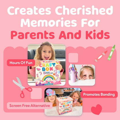 Mumaloo Unicorn Craft Box - 10 Fun Arts and Crafts for Kids Ages 4-8, No Mess, Educational, Mermaid Art Projects, Toddler Crafts & Activities Kit with Supplies, Gift for Girls 3 4 5 6 7 8 Years Old