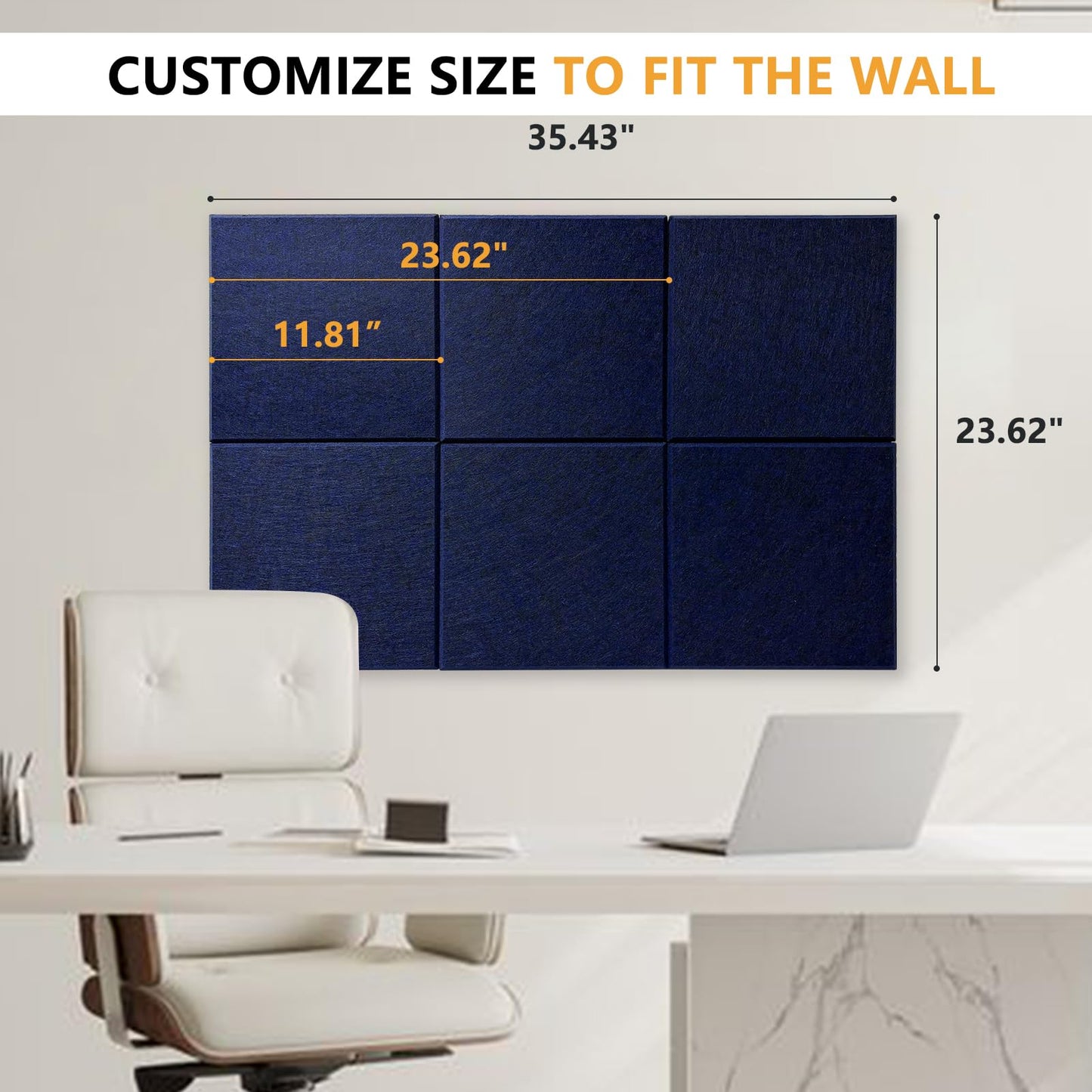Thick Cork Board Tiles for Wall with Push Pins, Removable 36"x24"x0.47" Bulletin Board Sets, Magrowill 6 Packs Felt Panels Self-Adhesive Pin Board
