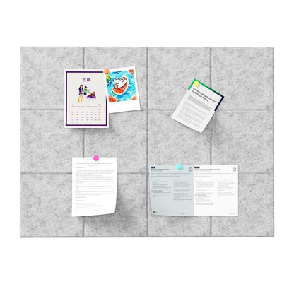 Baysola Felt Bulletin Board Panels 48 x 36 Inch Self Adhesive Wall Tiles Cork Board Alternative for Office Classroom Photos Notes 12 Pack