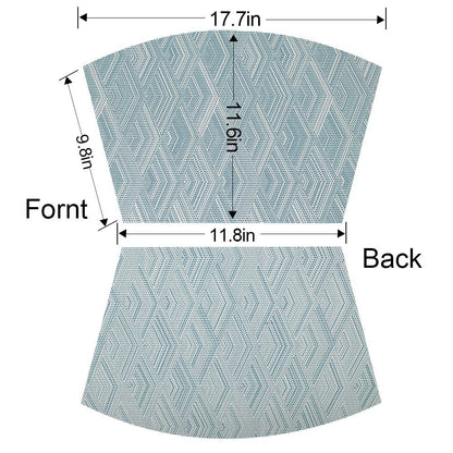 Kreatur Round Table Placemats Set of 6,Woven Vinyl Wedge Placemats Heat Resistant Table Mats Wipe Clean (Light Blue)