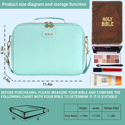 Bible Cover for Women Bible Case, Large Bible Bag, Bible Study Supplies Bible Journaling Kit Book Carrying Case with Bible Highlighters Tabs, Valentines Day Christian Gifts for Women (Blue)