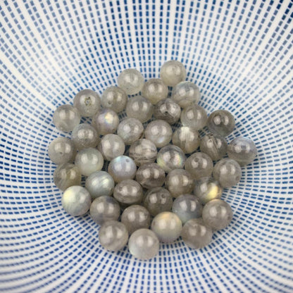 MJDCB Natural Round Stone Beads 4mm Labradorite Loose Gemstone Beads for Jewelry Making Bracelet Necklace 85pcs