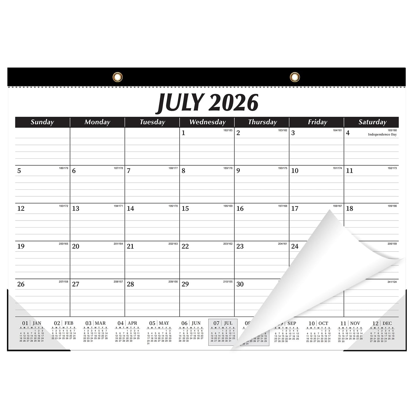 ZTX Desk Calendar 2026-2027, 18 Months Calendar Runs from July 2026 to December 2027, 17" x 12" Large Calendars 2026-2027 Monthly Planner with Plastic Cover for Teacher Home Desk Top