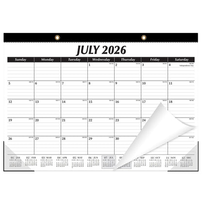 ZTX Desk Calendar 2026-2027, 18 Months Calendar Runs from July 2026 to December 2027, 17" x 12" Large Calendars 2026-2027 Monthly Planner with Plastic Cover for Teacher Home Desk Top