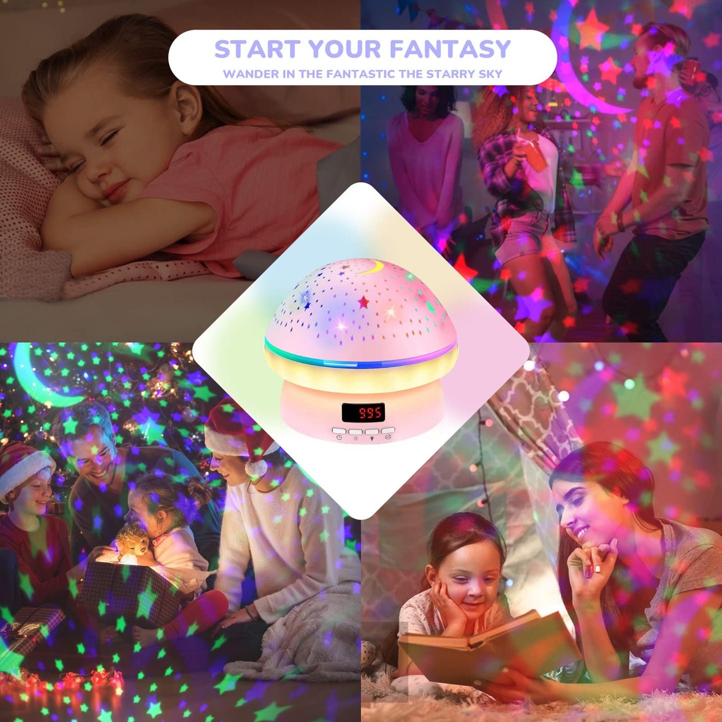 MINGKIDS Toys for 3-8 Year Old Girls Boys,Timer Rotation Star Night Light Projector Kids,16 Lights Moode, 2-9 Year Olds Kids Chritsmas Birthday Gifts for 4 5 6 Year Old,Girls Room Decor