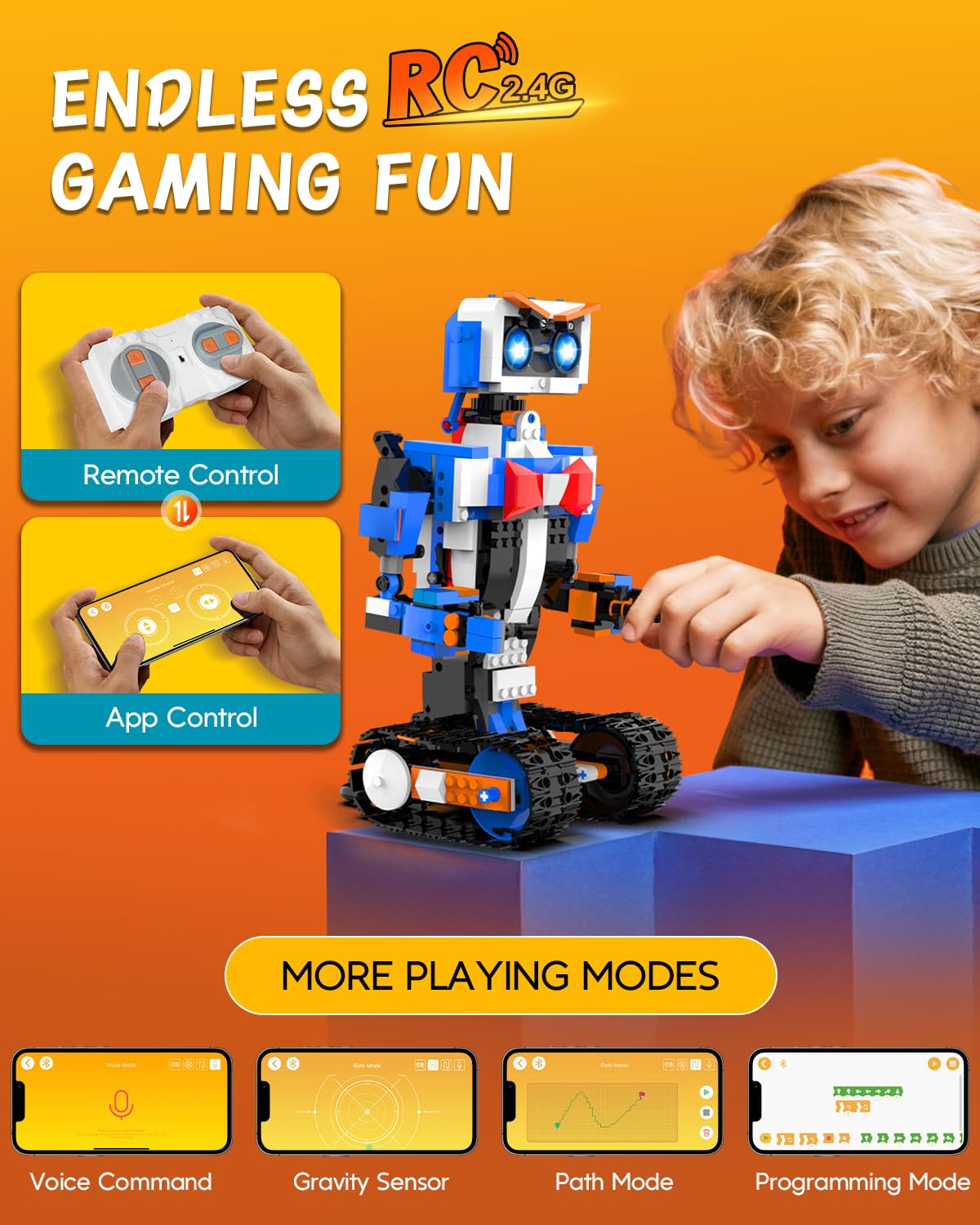 aukfa STEM Robot Toys Building Kits, Building Toys for Boys Age 8-12, App & Remote Control Blocks Engineering Science Learning Educational Coding DIY Stem Projects Robot Gifts for Boys & Girls