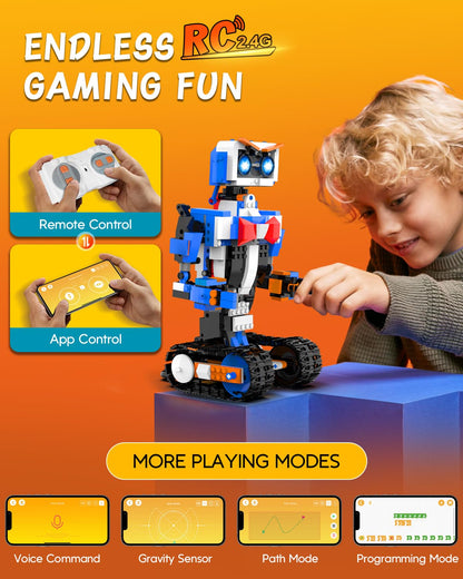 aukfa STEM Robot Toys Building Kits, Building Toys for Boys Age 8-12, App & Remote Control Blocks Engineering Science Learning Educational Coding DIY Stem Projects Robot Gifts for Boys & Girls