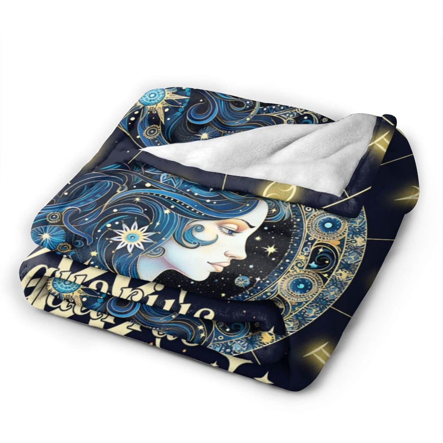 Homieblanket Aquarius Zodiac Blanket for Boys Girls, Secret Astrology Themed Design Printed Throw Blankets for Kids Lap, Chair Sofa, Soft Fleece Cozy Blanket, 40"x 50"