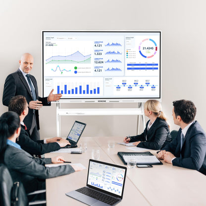 KEINONE Interactive Smart Board for Classroom, 55” 8+128 GB Electronic Digital Whiteboard Built-in Android OS & Open App Ecosystem - 4K Touchscreen Smartboard for Home Office School Studio Display