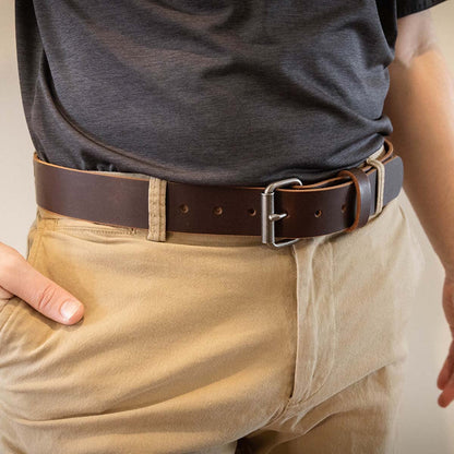 Men's Genuine Buffalo Leather Belt, 1 1/2" width, Handmade in the USA, By Amish (Crazy Horse, 34" (Pants 30-31))
