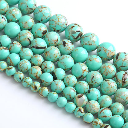 4MM 86PCS Peacock Blue Shell Turquoise Spacer Loose Beads for Jewelry Making DIY Bracelet Necklace