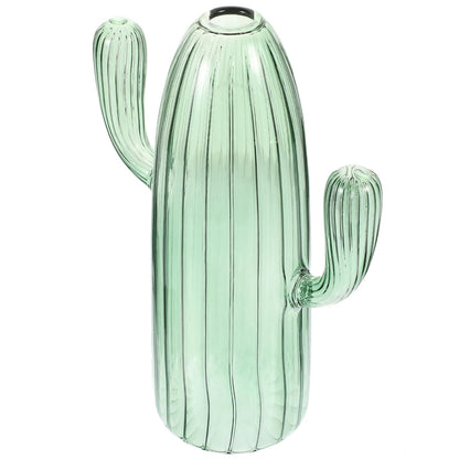Totority Cactus Shaped Glass Hydroponic Vase Green Desktop Plant Terrarium Succulent Planter Home Table Centerpiece Decor